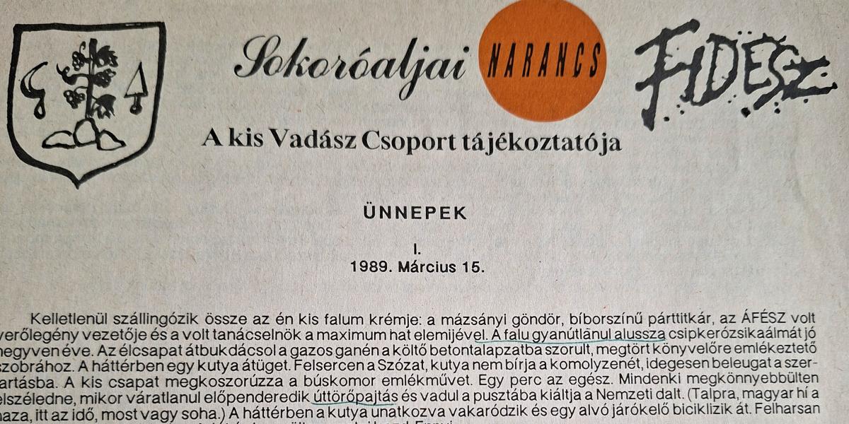 A Sokoróaljai Narancs ott volt minden képviselő asztalán a parlament nyitónapján